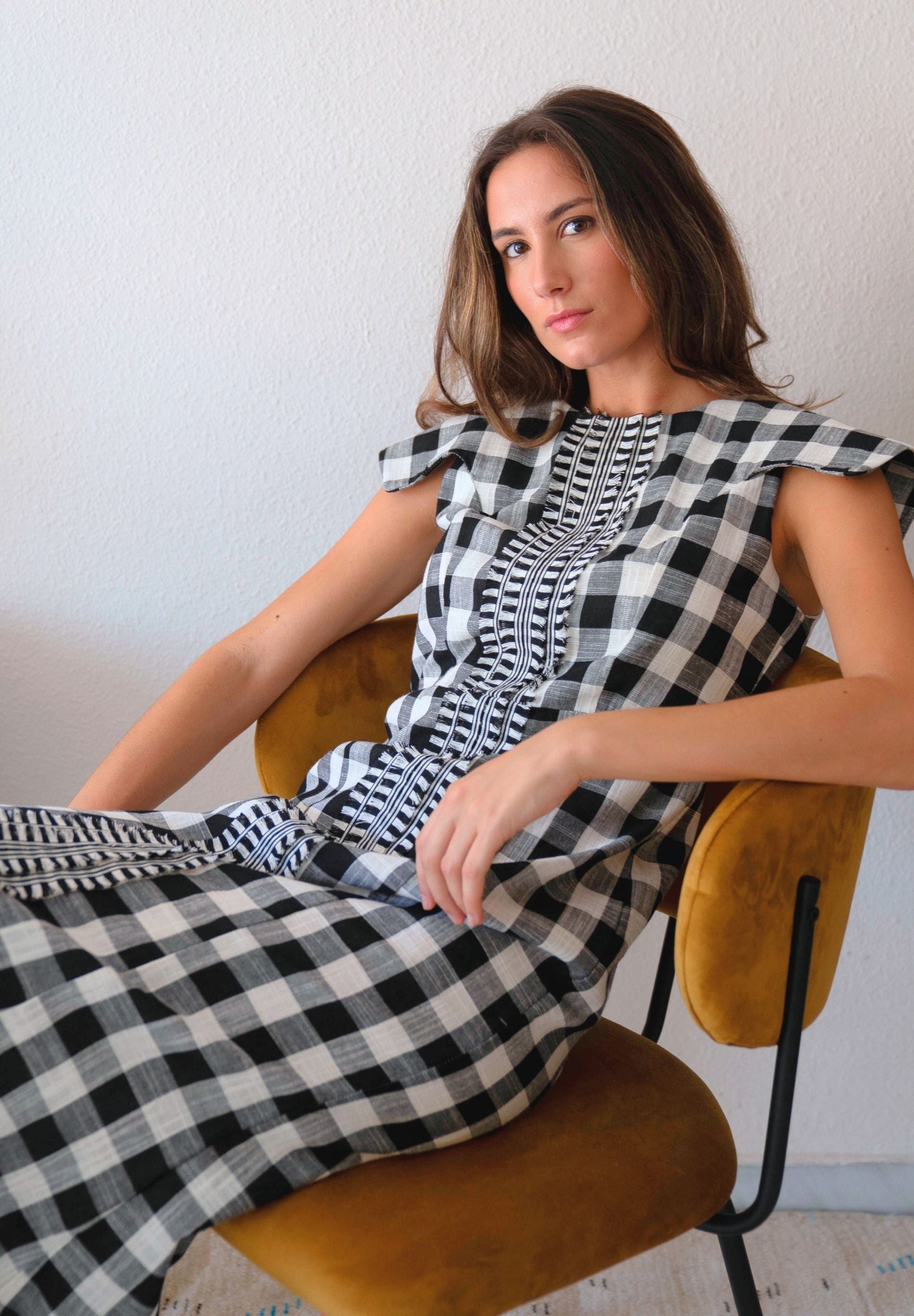 Vestido Midi con Lino Lux