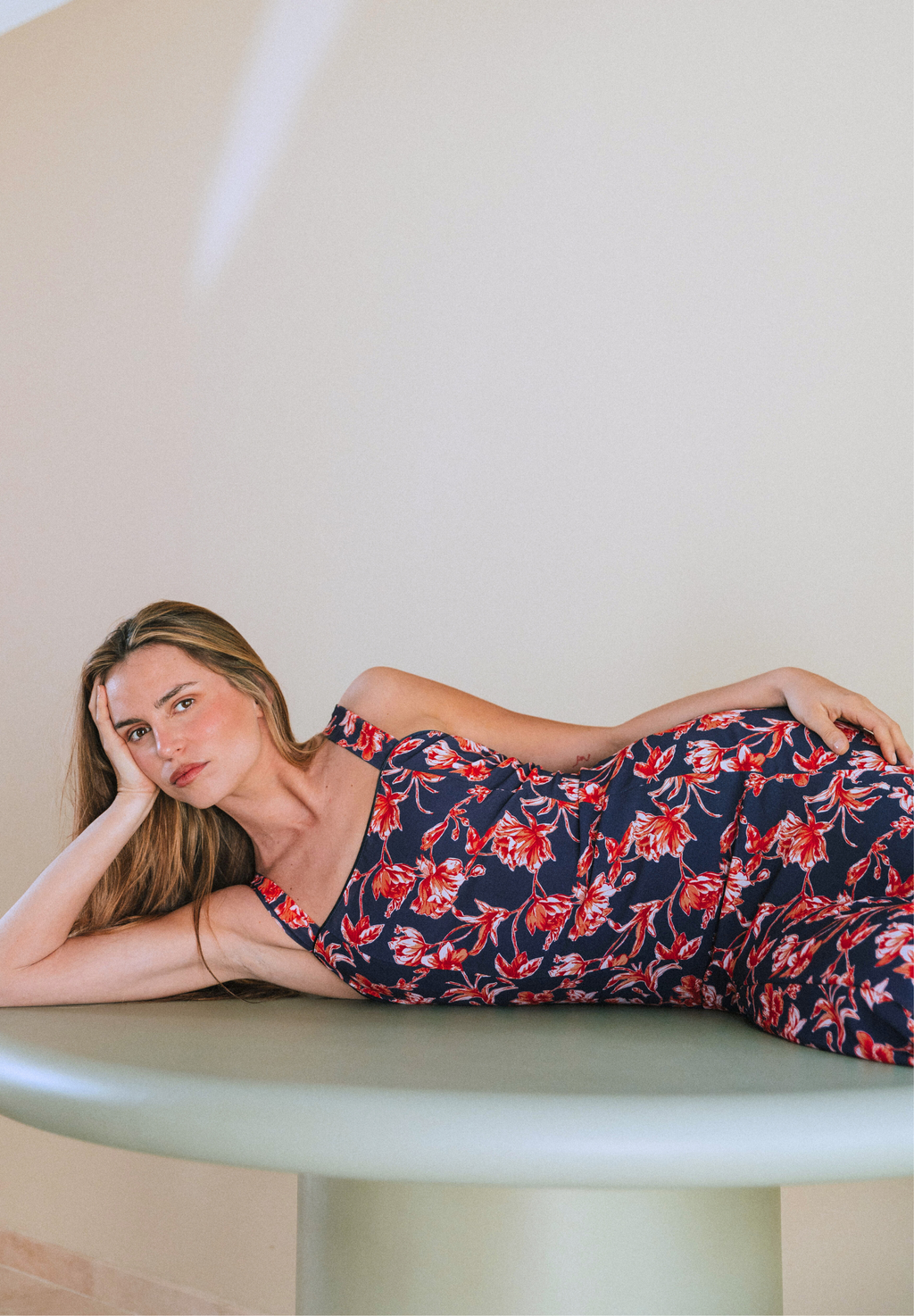 Vestido midi marino Ros