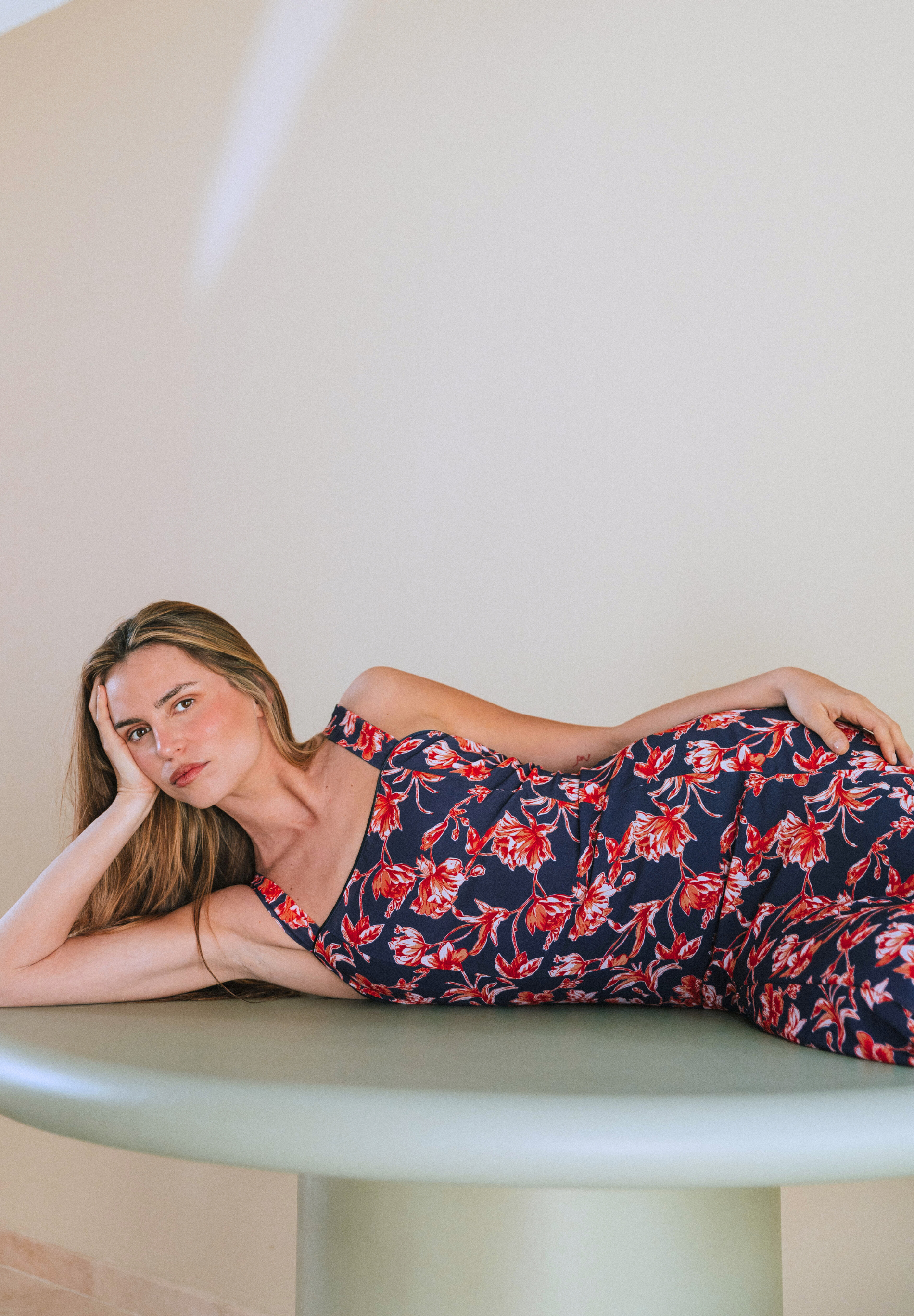 Vestido midi marino Ros