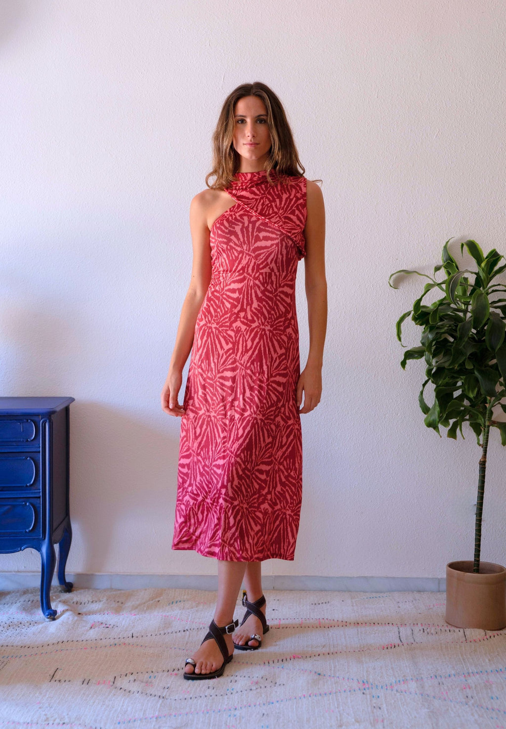 Vestido Midi Cáligo Salmón