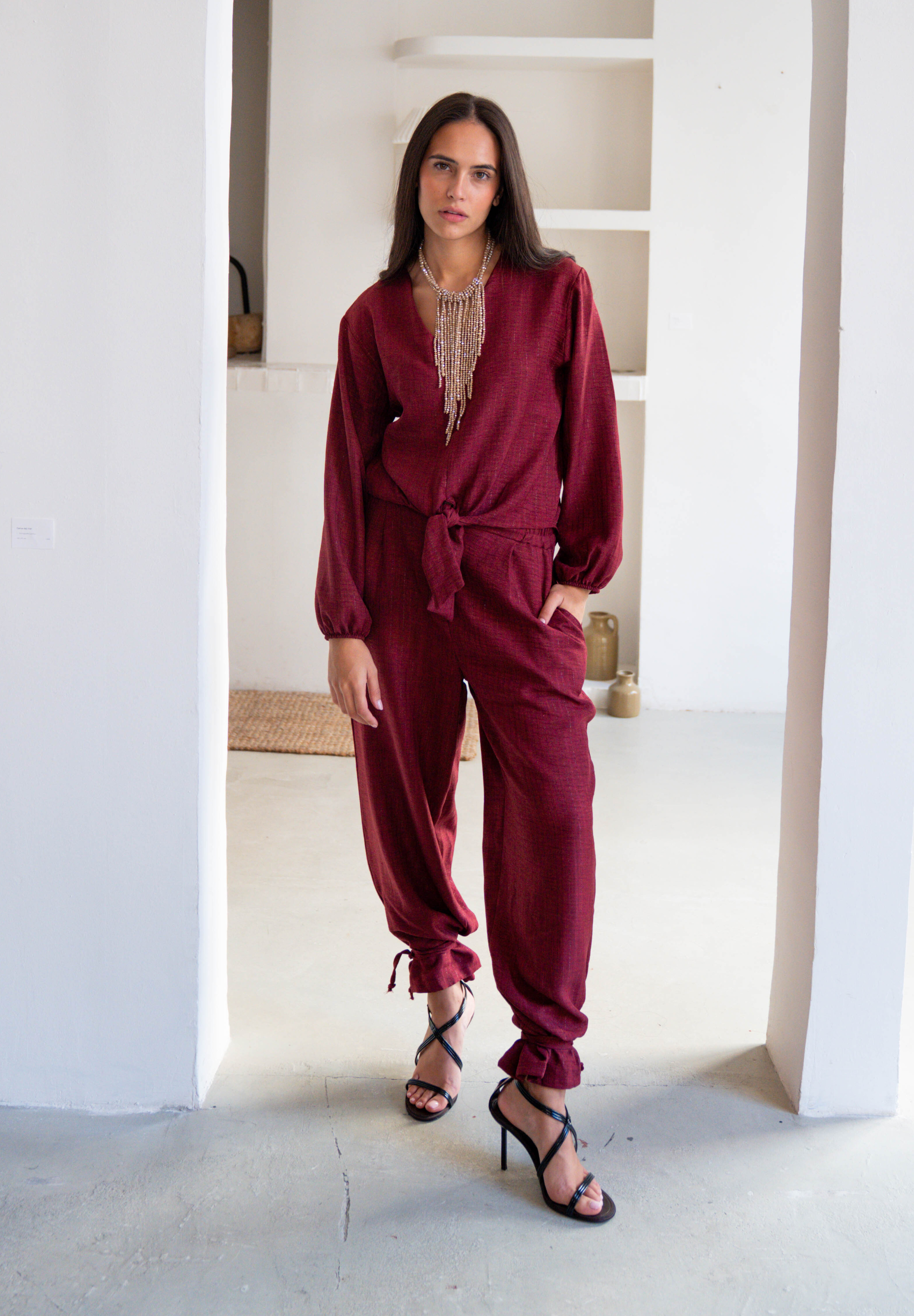 Blusa nudo burdeos Vetru