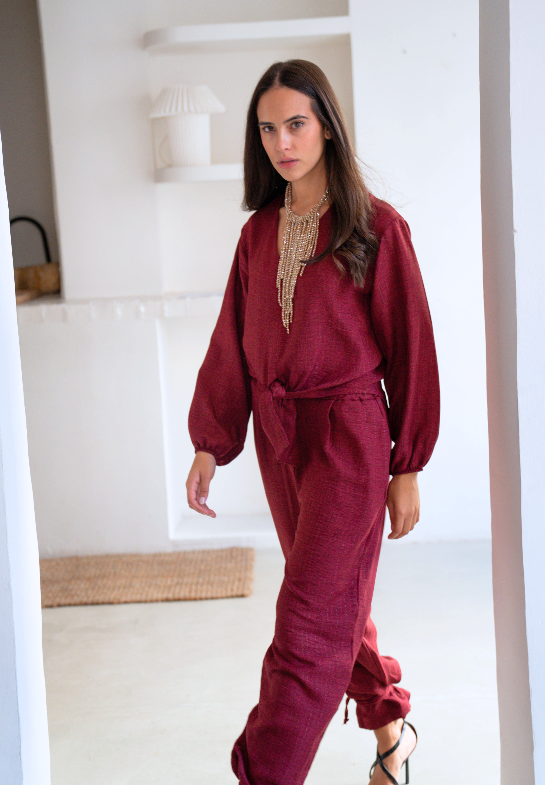 Blusa nudo burdeos Vetru