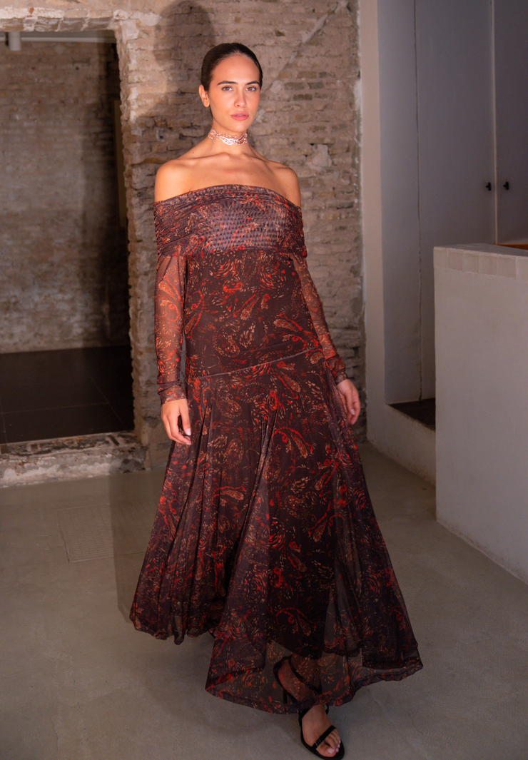 Vestido largo tul Evoa