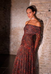 Vestido largo tul Evoa