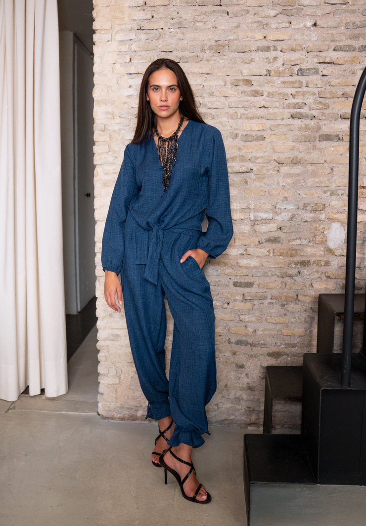 Blusa nudo azul Vetru