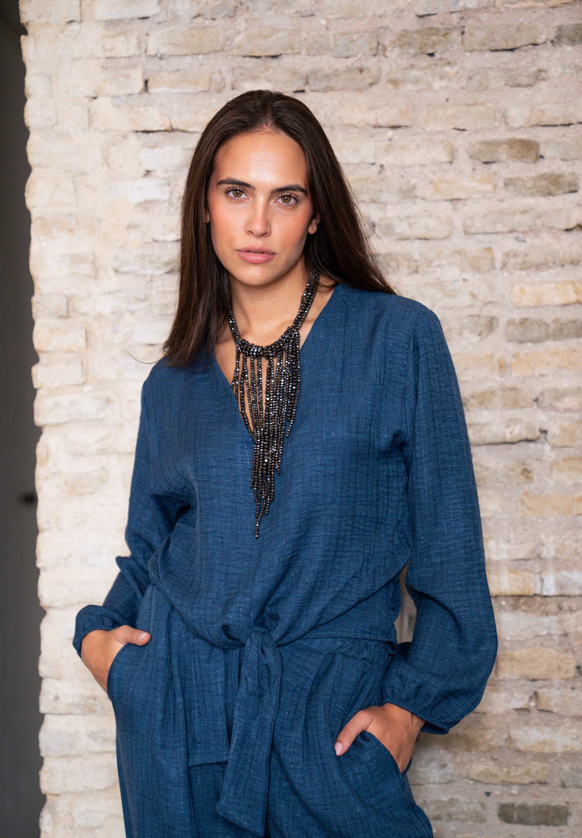 Blusa nudo azul Vetru