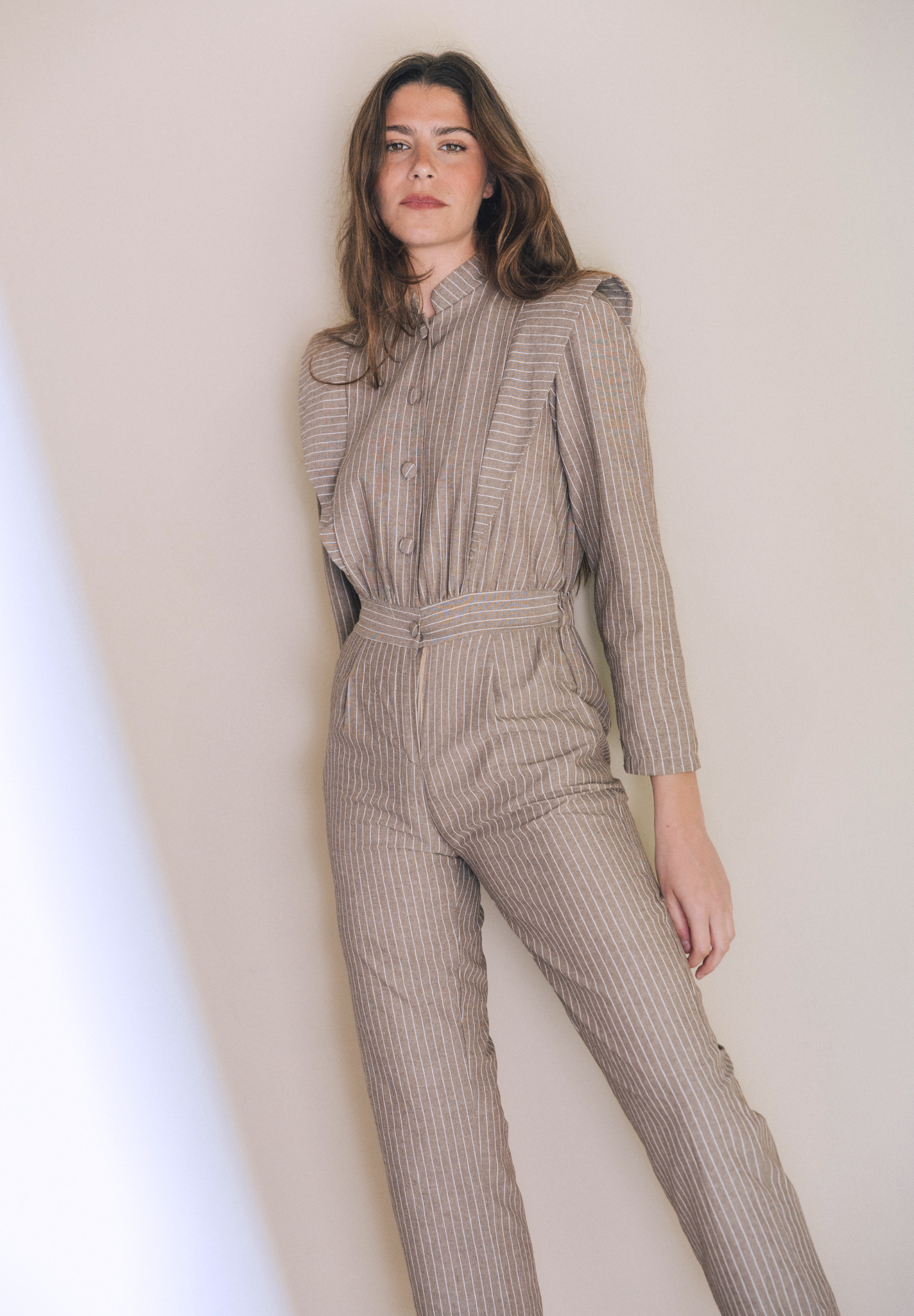 Mono rayas beige Worel