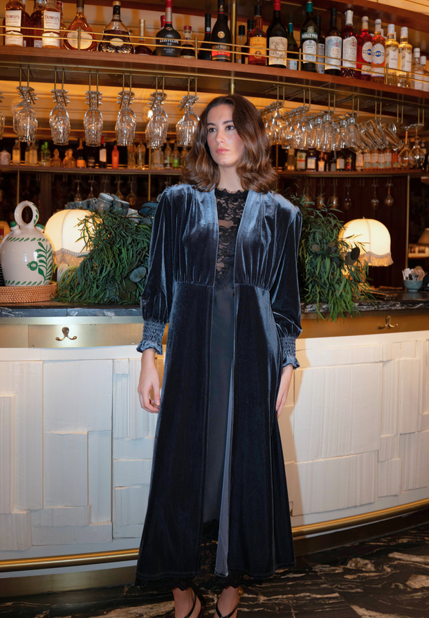 Kimono terciopelo gris Kira