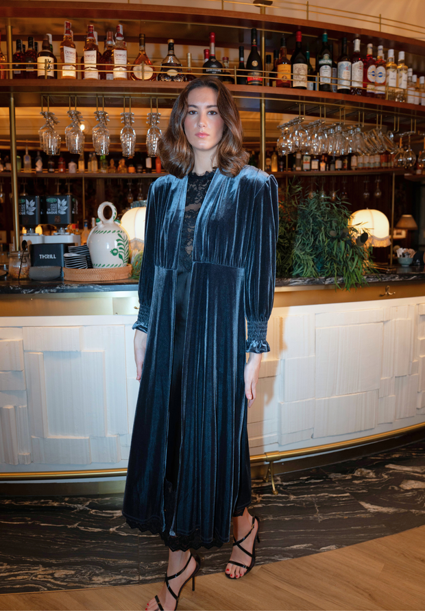 Kimono terciopelo gris Kira