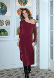 Vestido Arelis burdeos