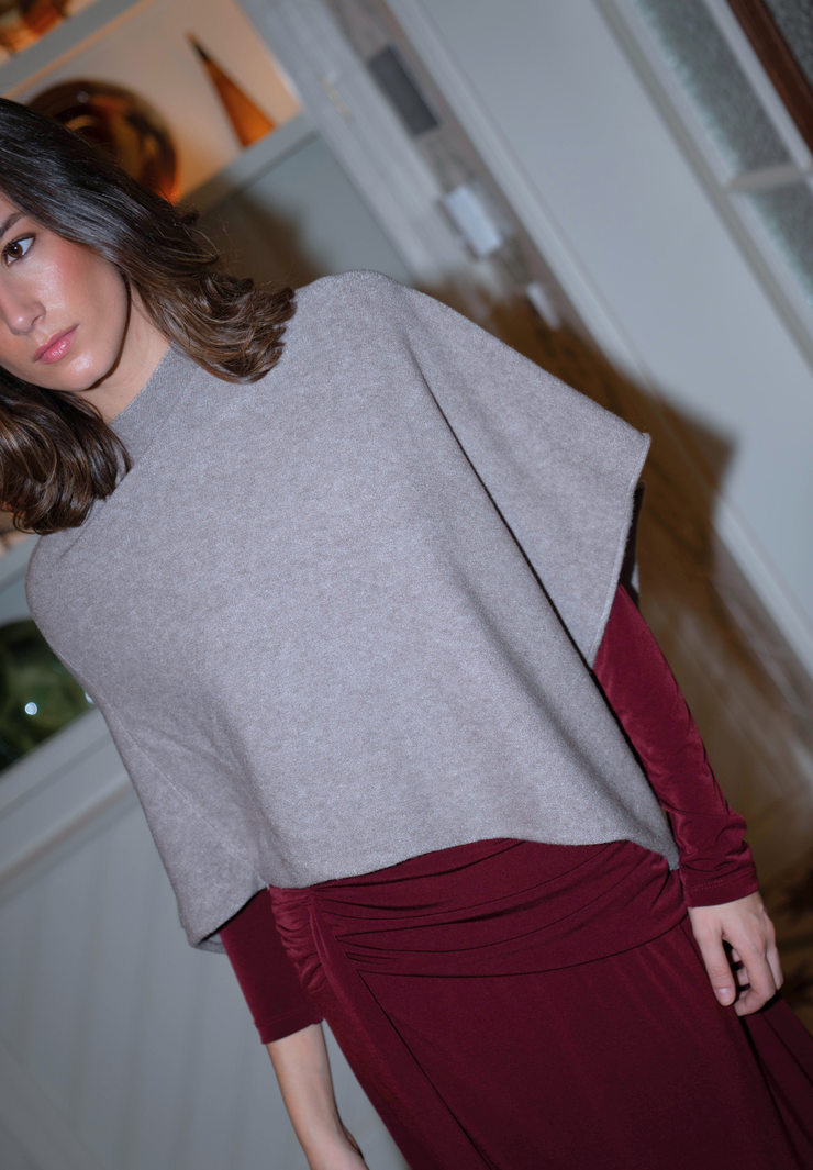 Poncho punto beige Evani