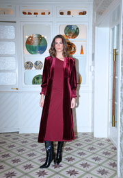 Kimono terciopelo burdeos Kira