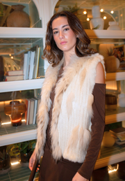 Chaleco pelo blanco premium Variel