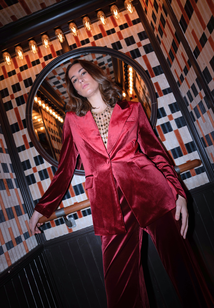 Blazer terciopelo burdeos Viena