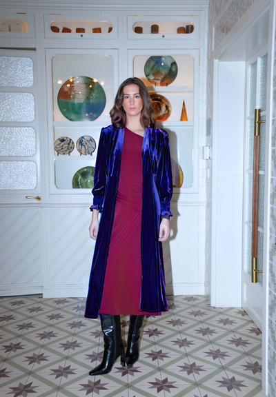 Kimono terciopelo marino Kira