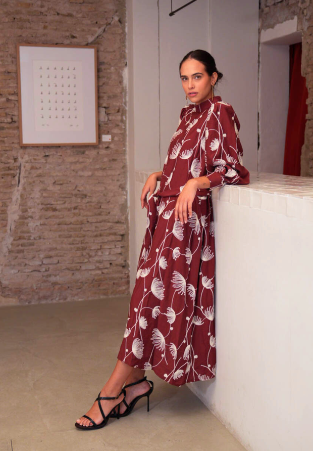 Vestido midi bordado Solen