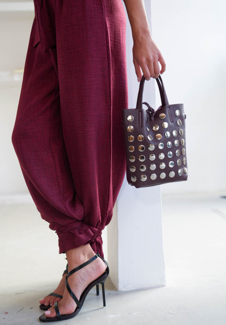 Bolso 100% piel tachuelas Ryn