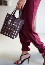 Bolso 100% piel tachuelas Ryn