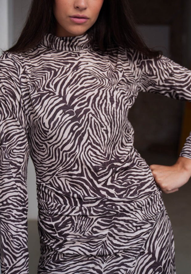 Vestido midi cebra Ravik