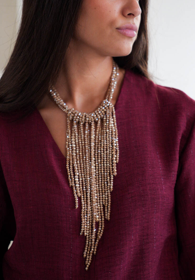 Collar cascada bolas nude Orlea