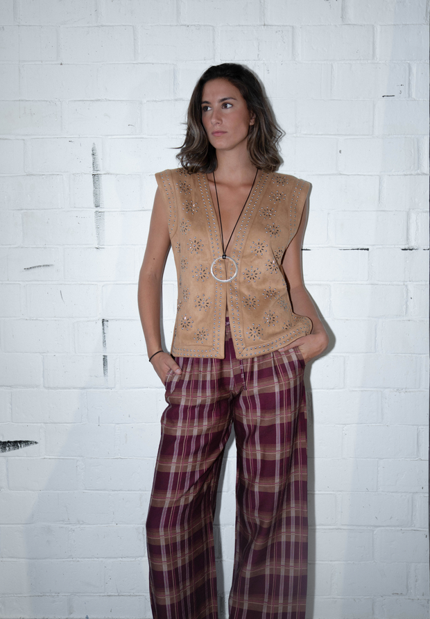 Pantalón pijamero burdeos Quoin