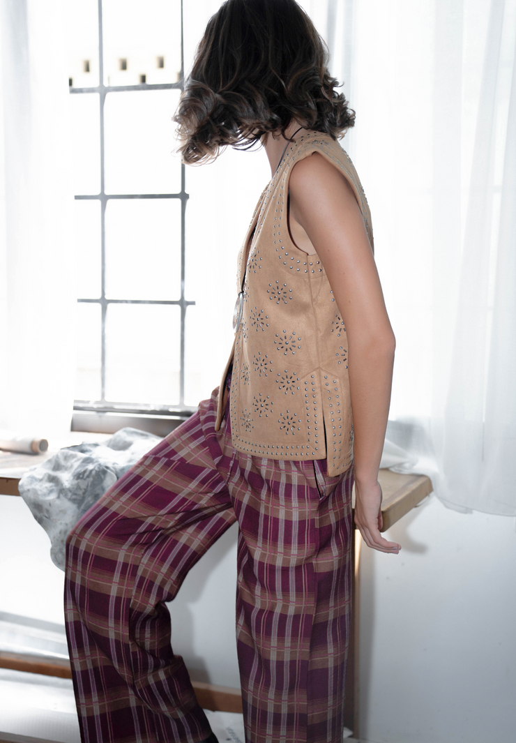 Pantalón pijamero burdeos Quoin