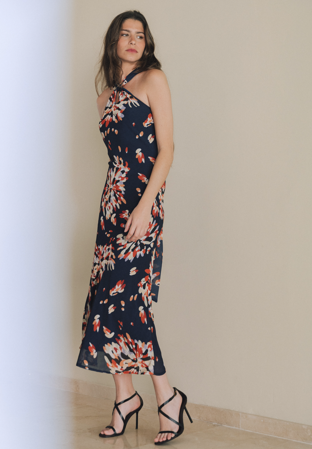 Vestido midi gasa Zurai