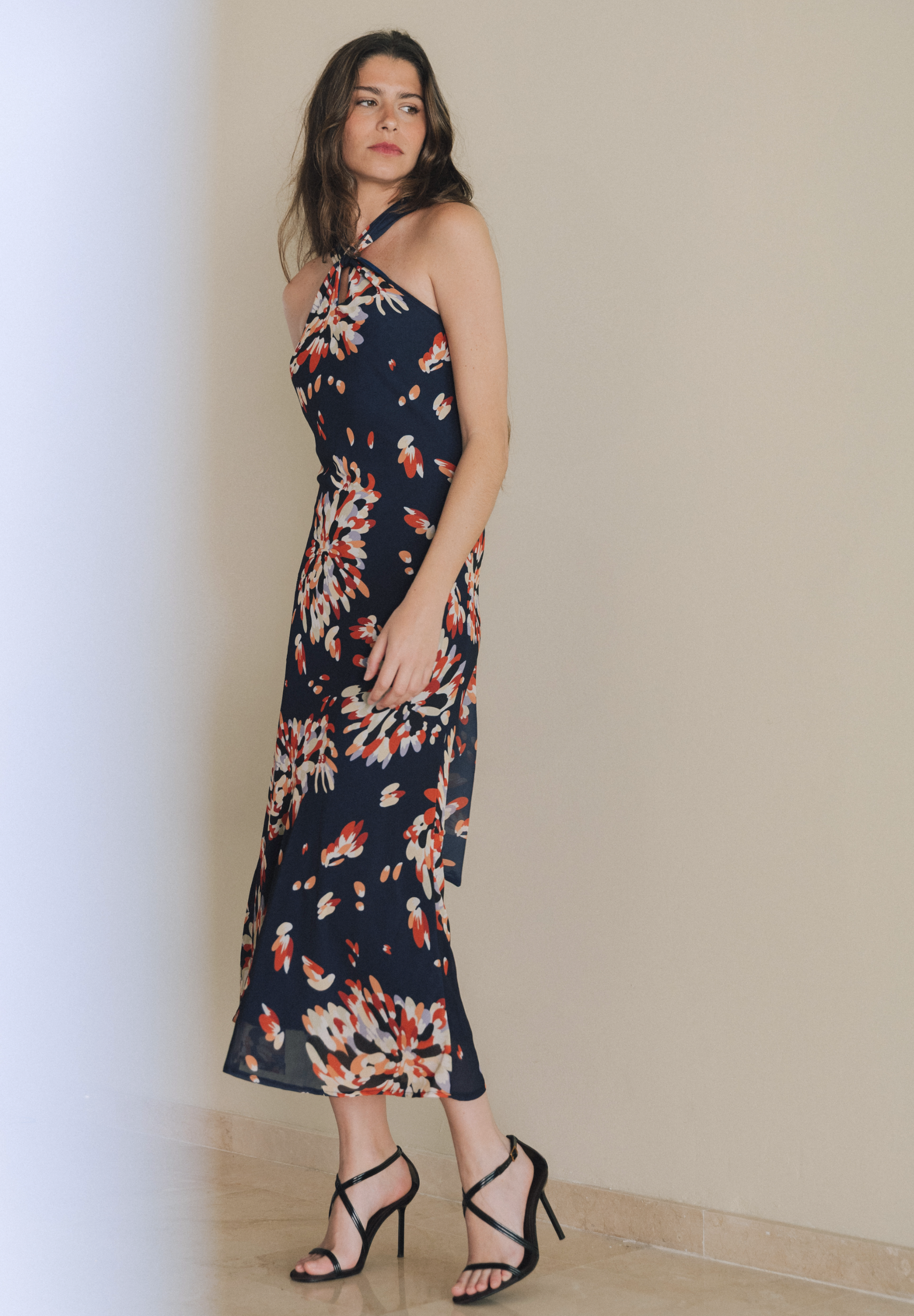 Vestido midi gasa Zurai