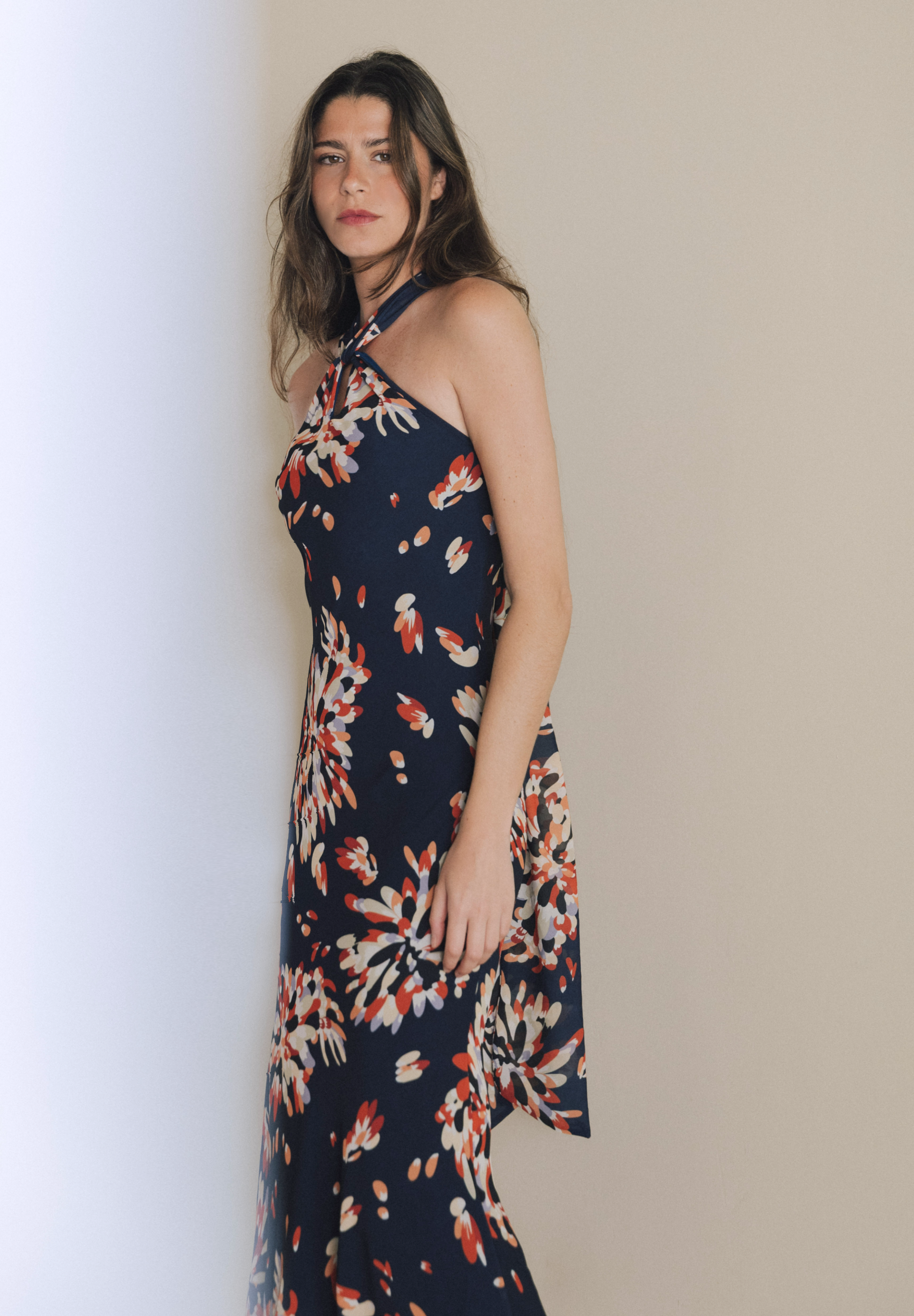 Vestido midi gasa Zurai