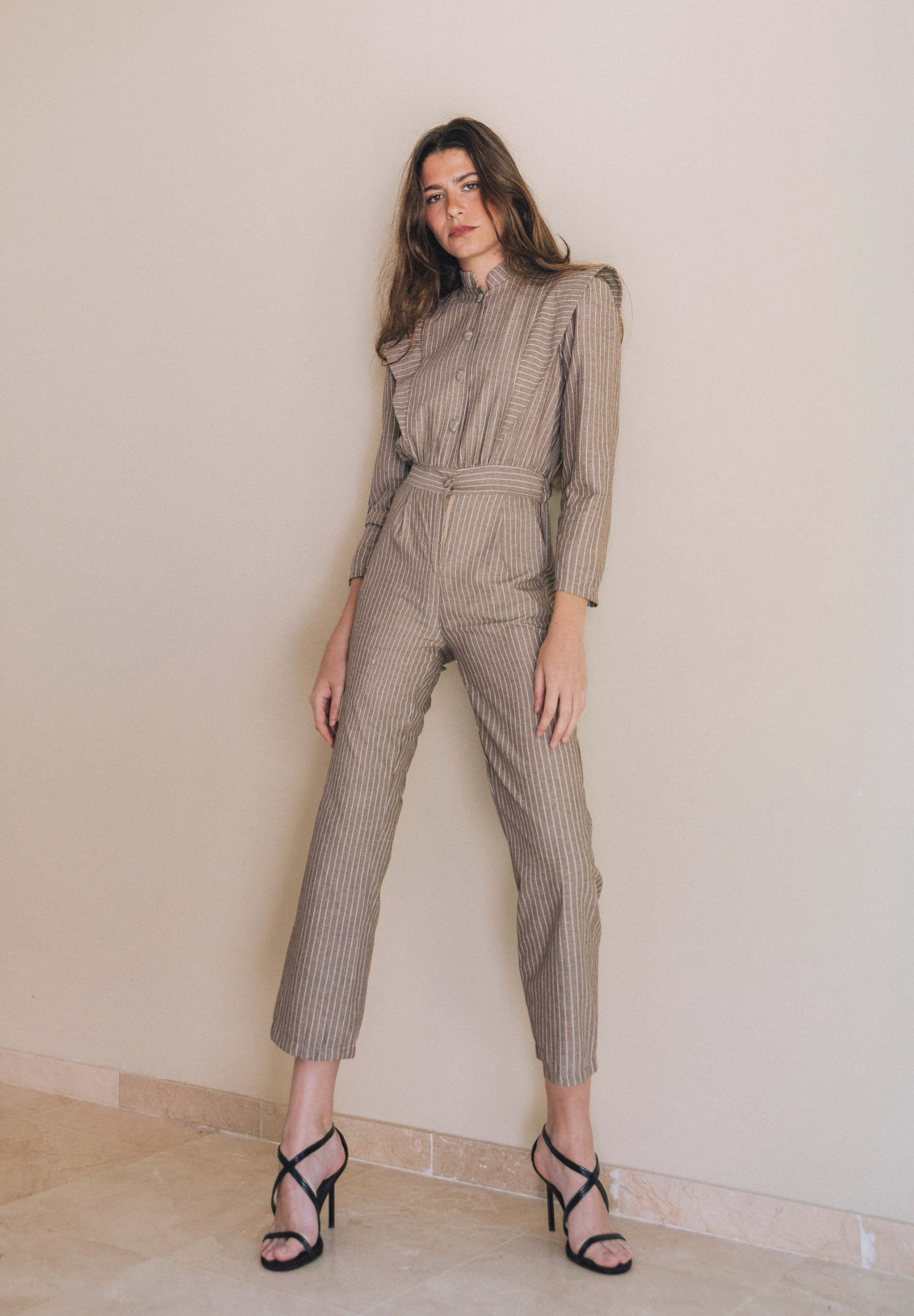 Mono rayas beige Worel