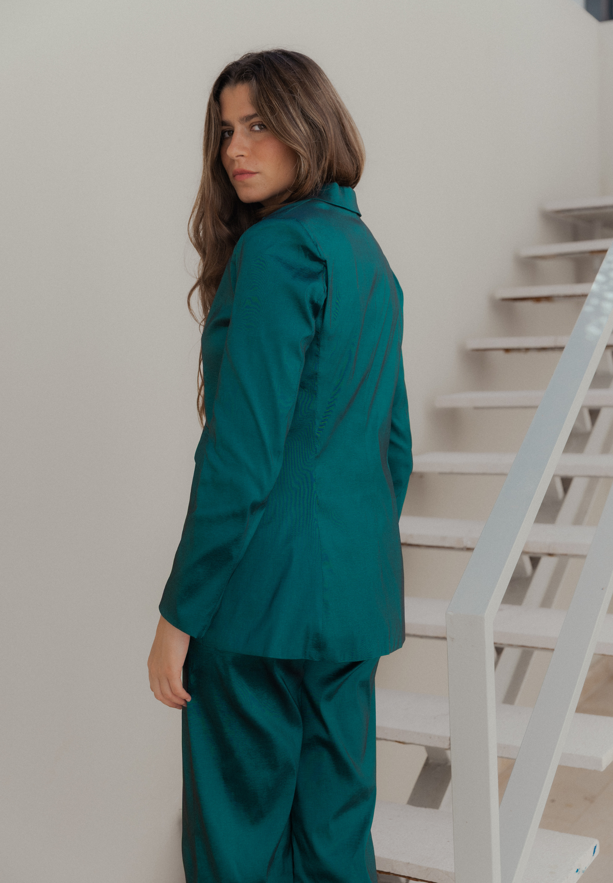 Blazer verde metalizado Ylven