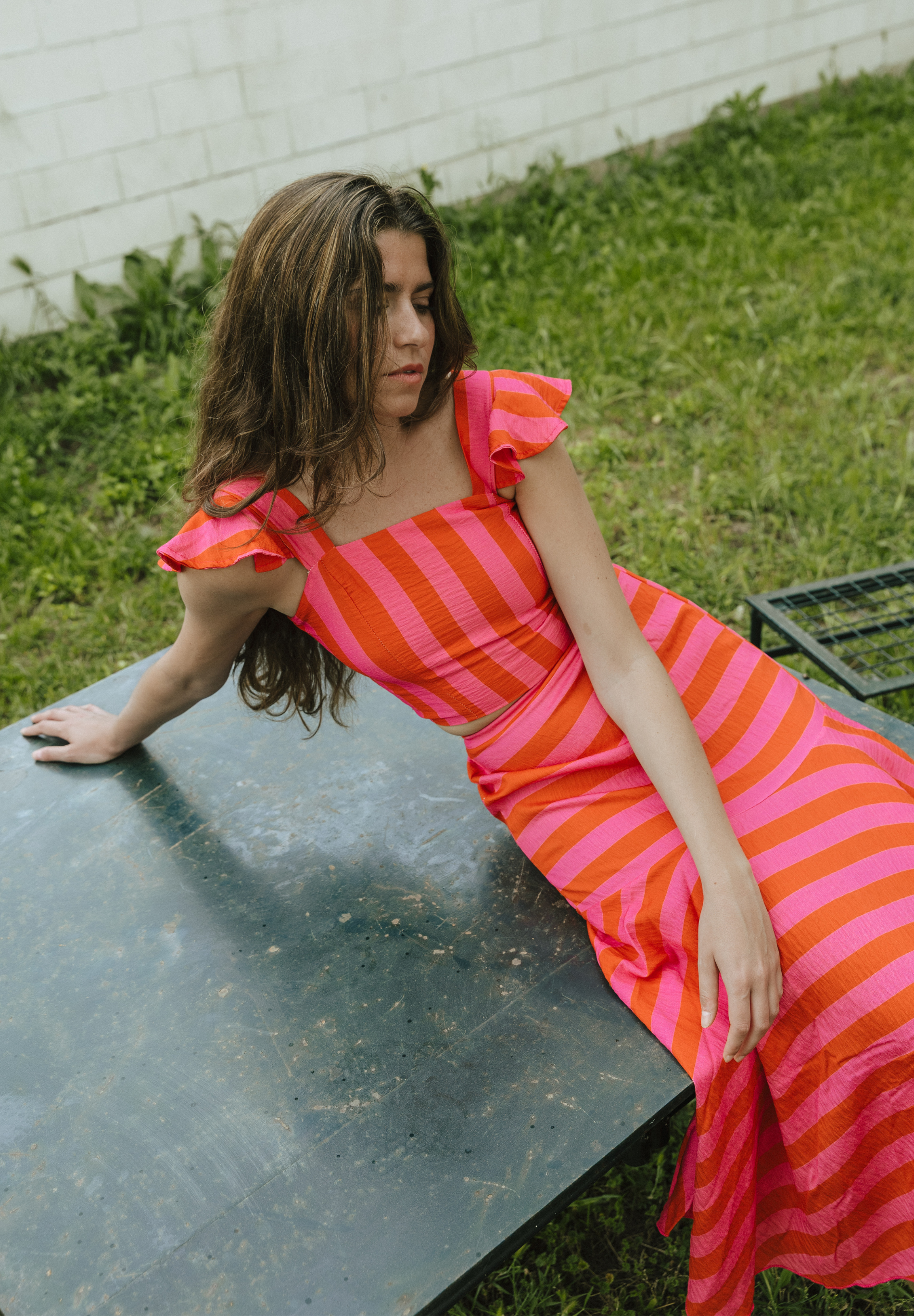 Falda midi rayas Belu