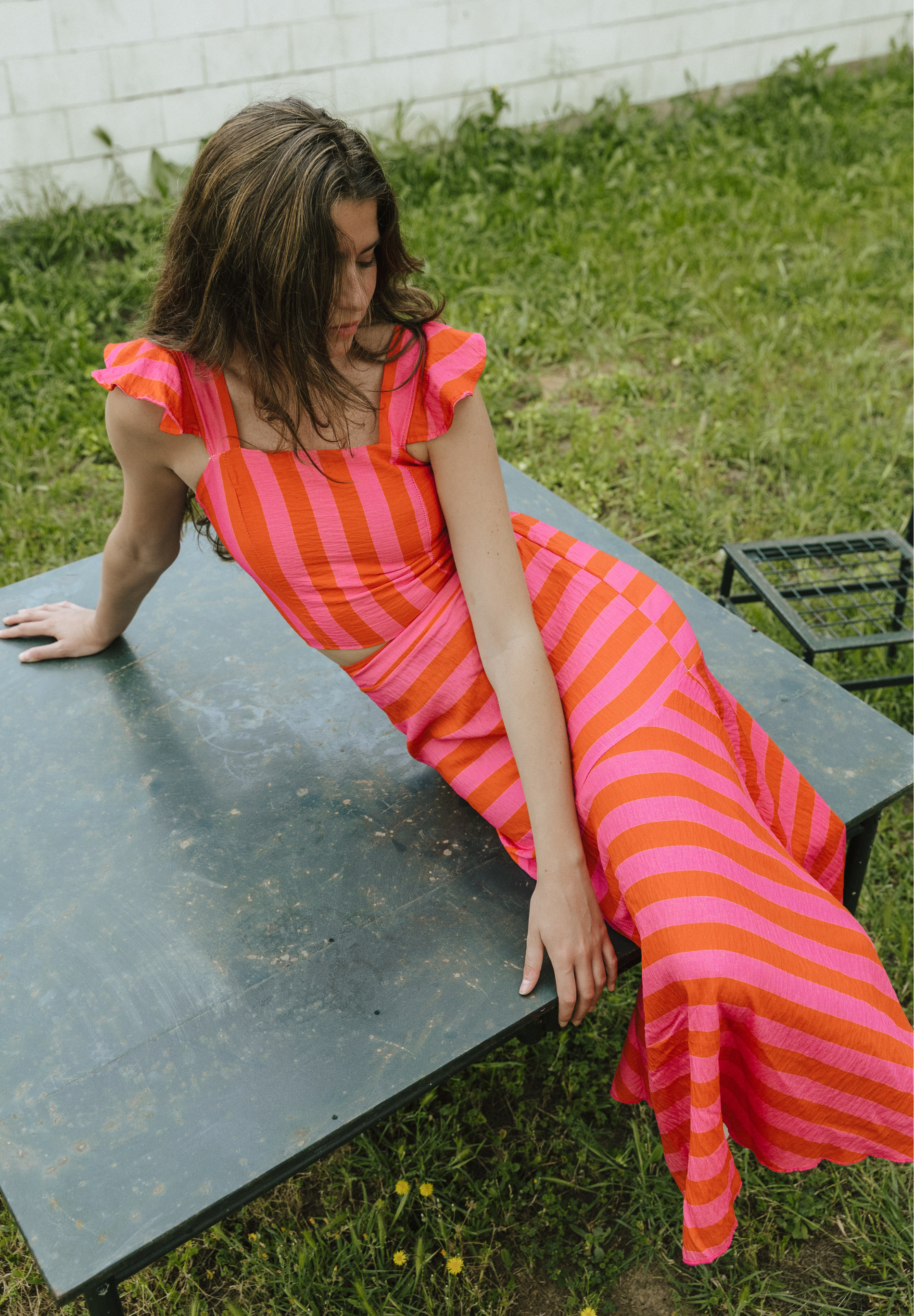 Falda midi rayas Belu