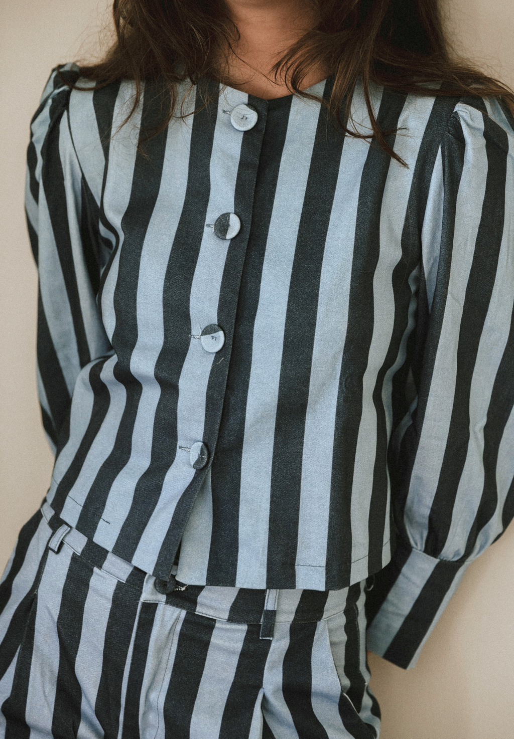 Chaqueta rayas azul Pepper