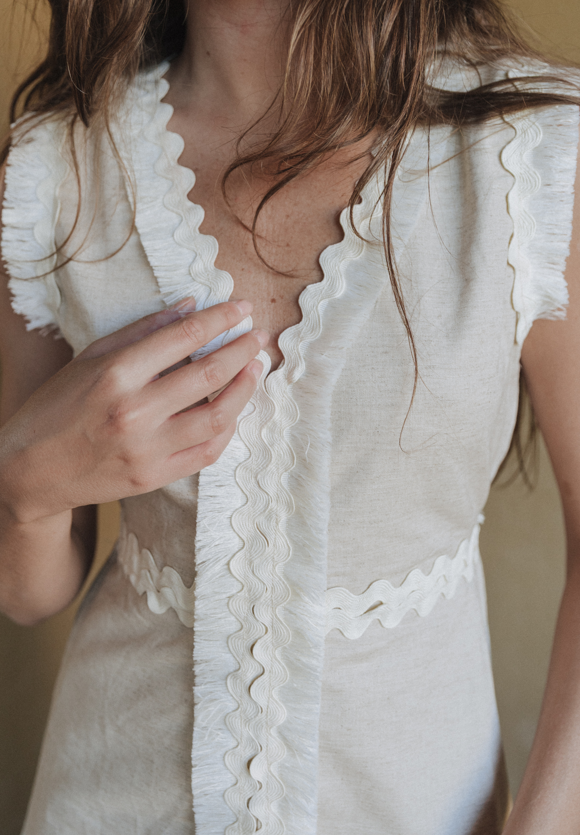Vestido midi beige Muir