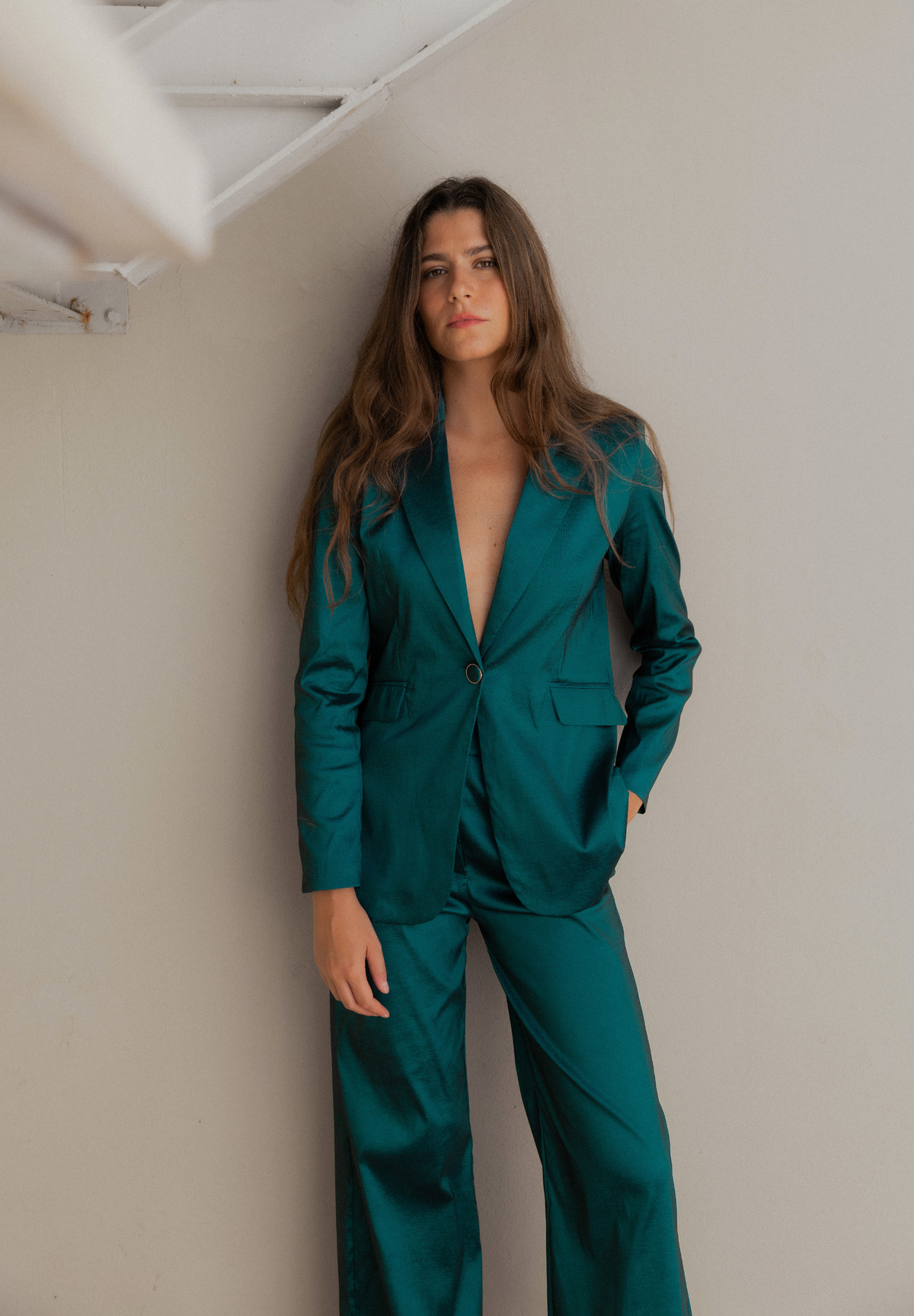 Blazer verde metalizado Ylven