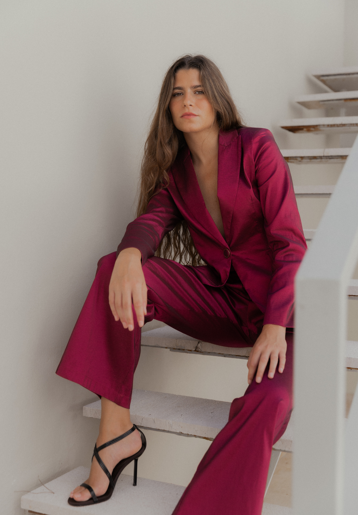 Pantalón rosa metalizado Ylven