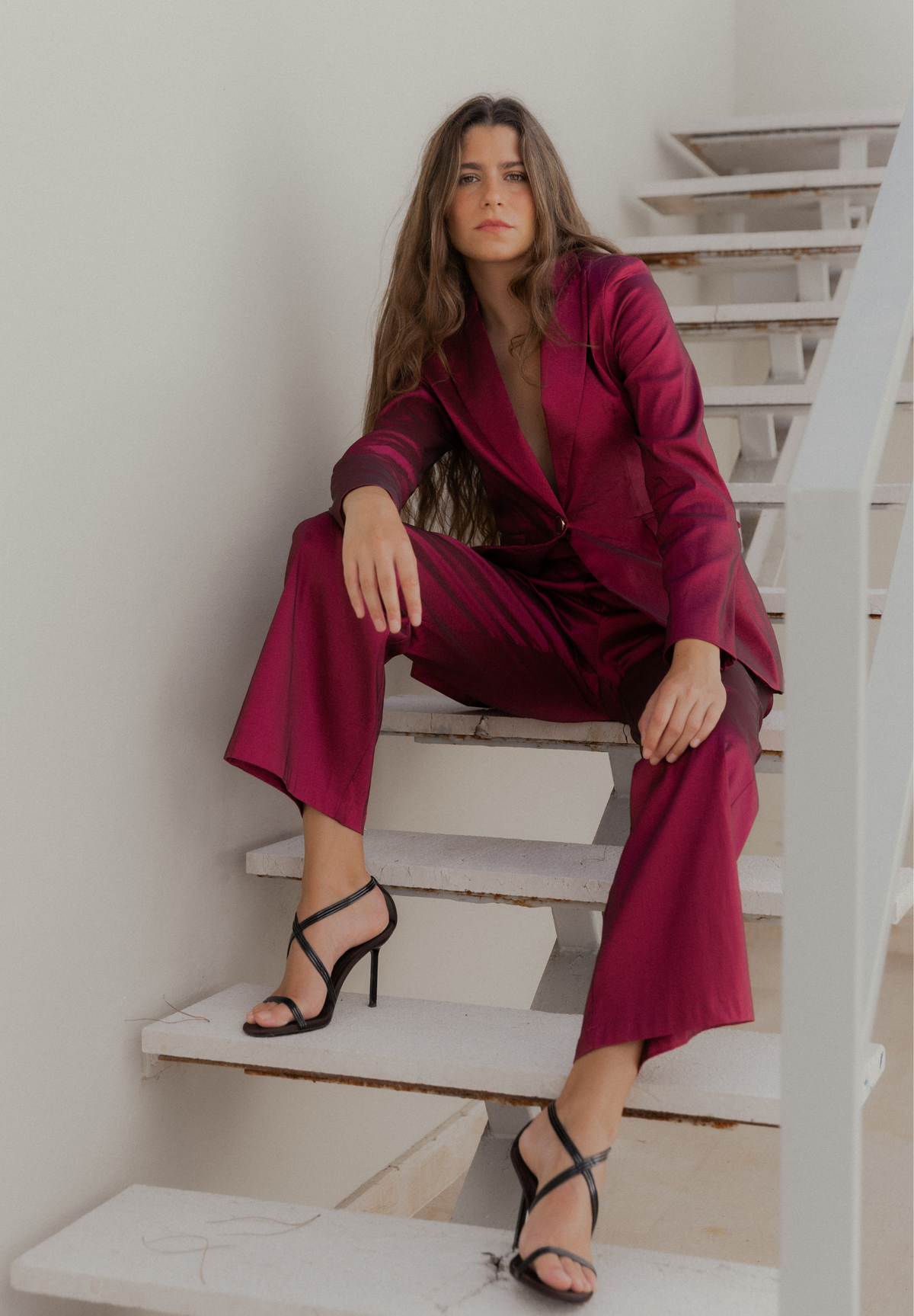 Pantalón rosa metalizado Ylven