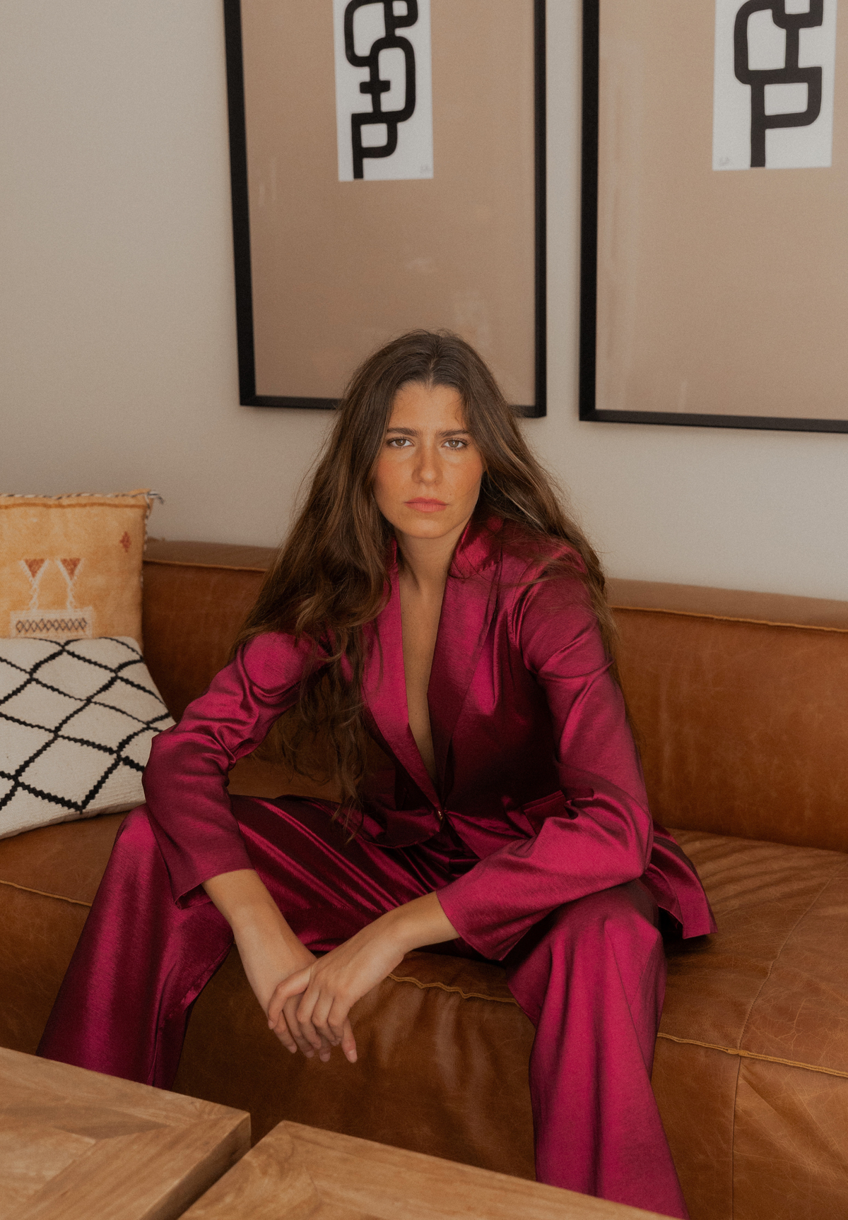 Blazer rosa metalizado Ylven