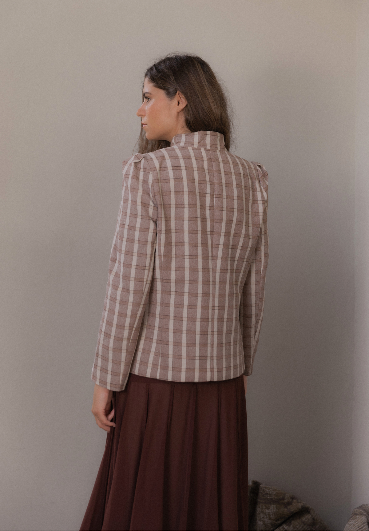 Blazer asimétrica cuadros Rous