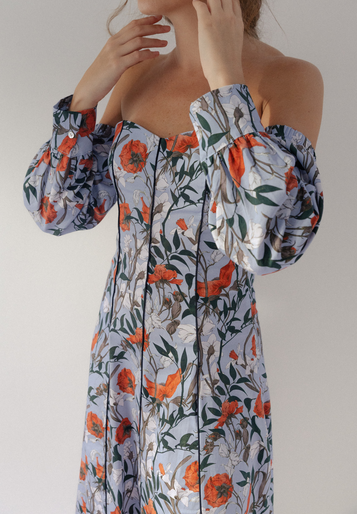 Vestido midi celeste Lune