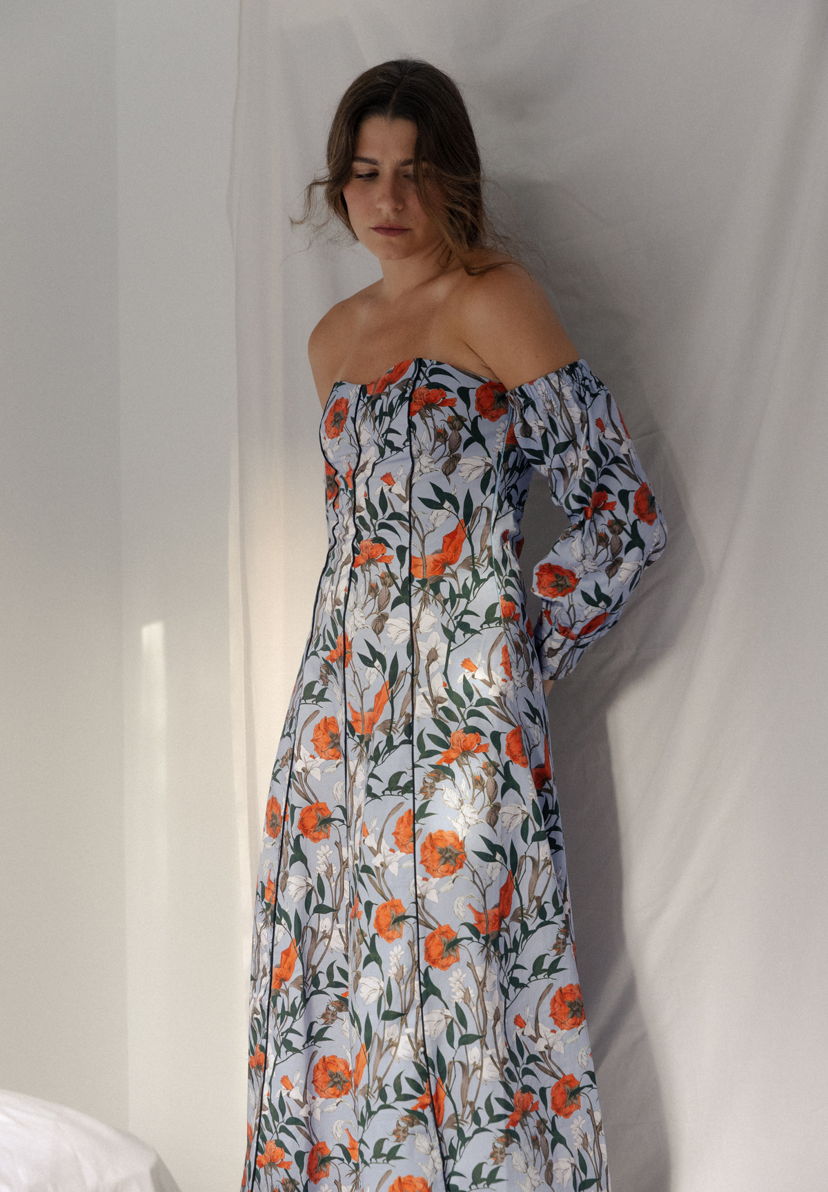 Vestido midi celeste Lune