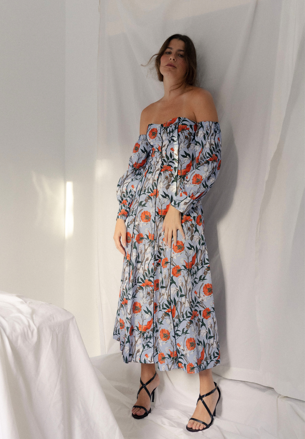 Vestido midi celeste Lune