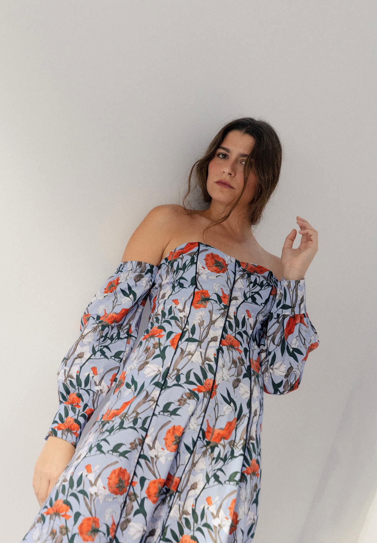 Vestido midi celeste Lune
