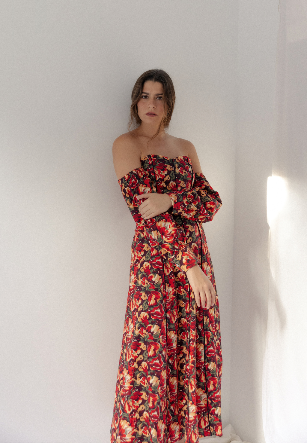Vestido midi rojo Lune