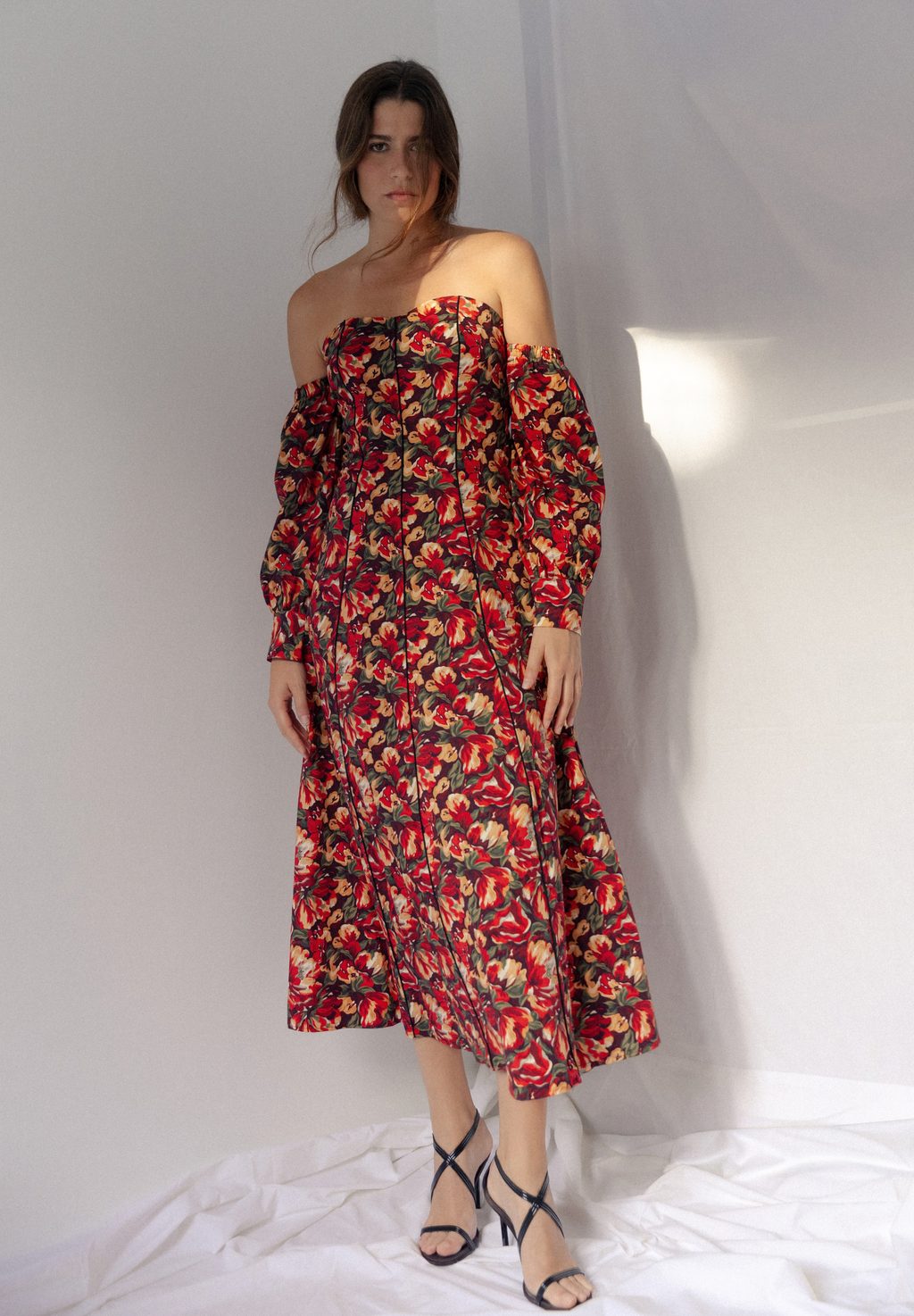 Vestido midi rojo Lune