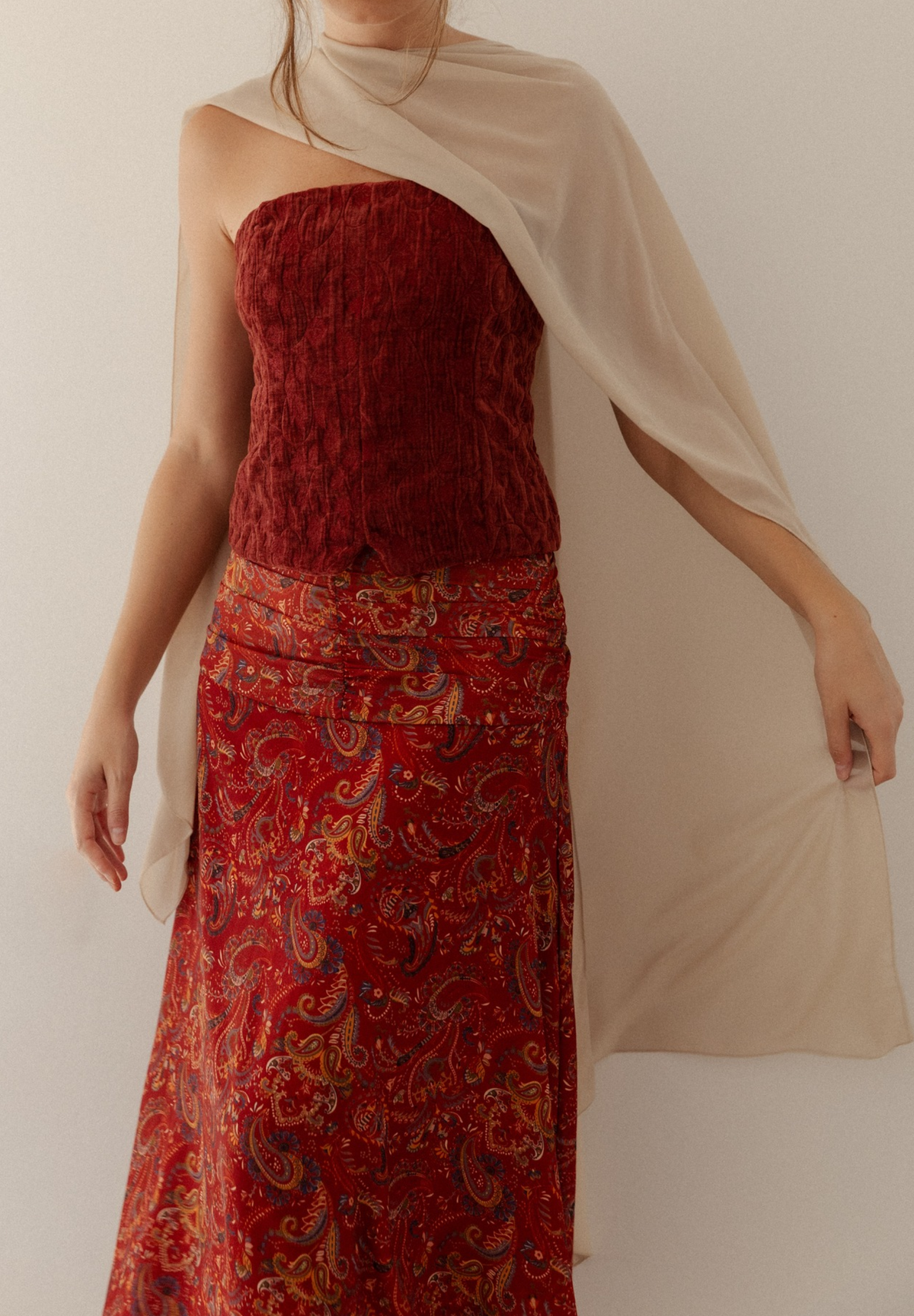 Falda midi estampada Elyne