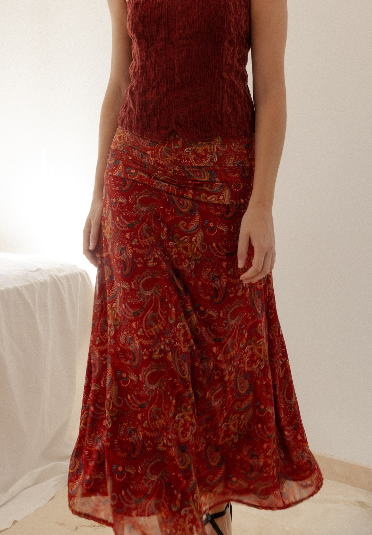 Falda midi estampada Elyne