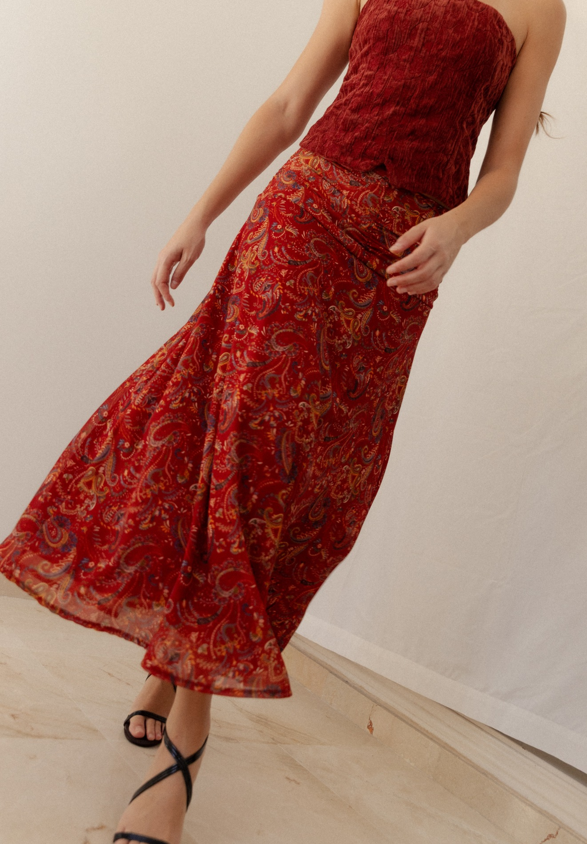 Falda midi estampada Elyne