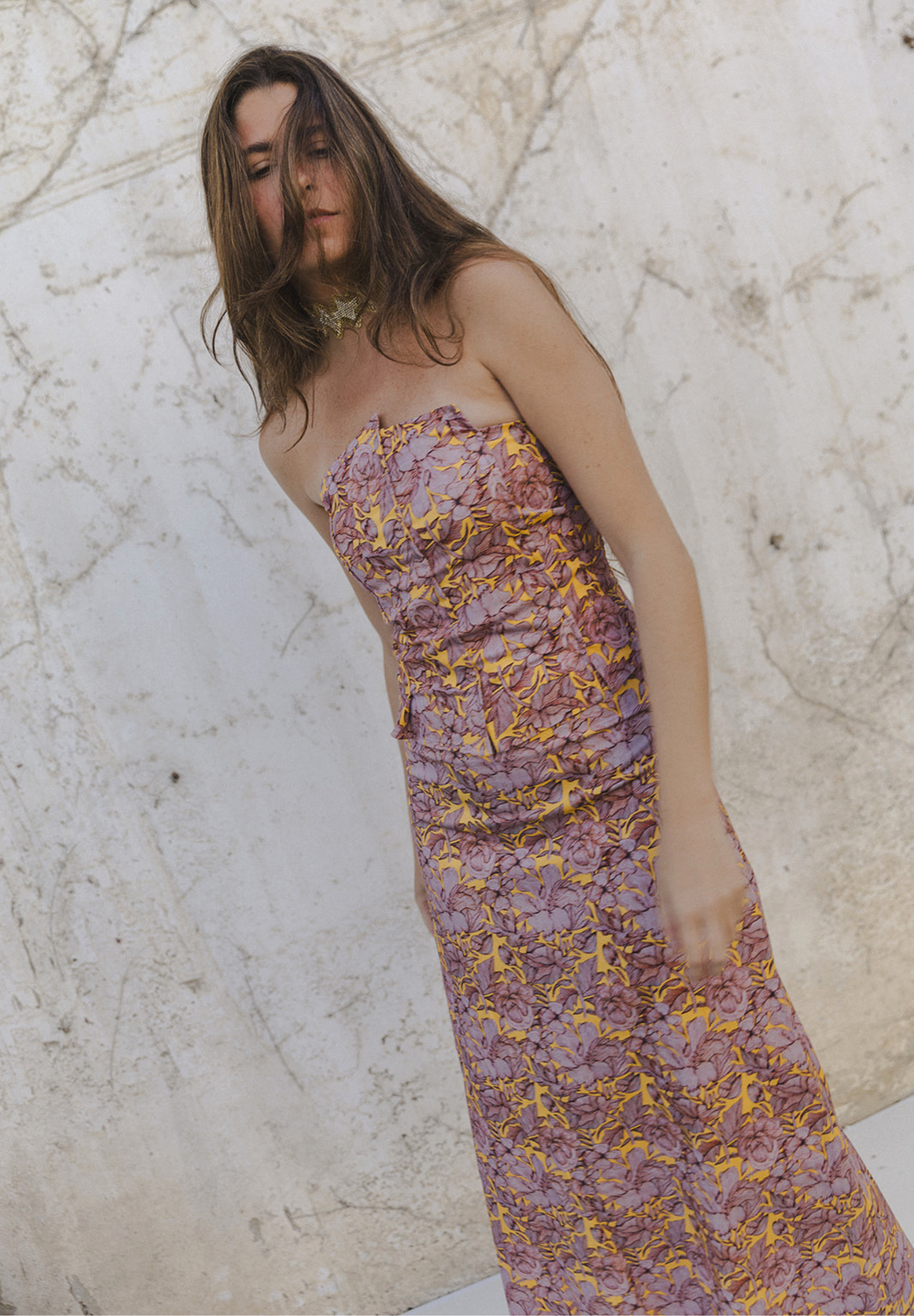 Falda midi malva Bloss